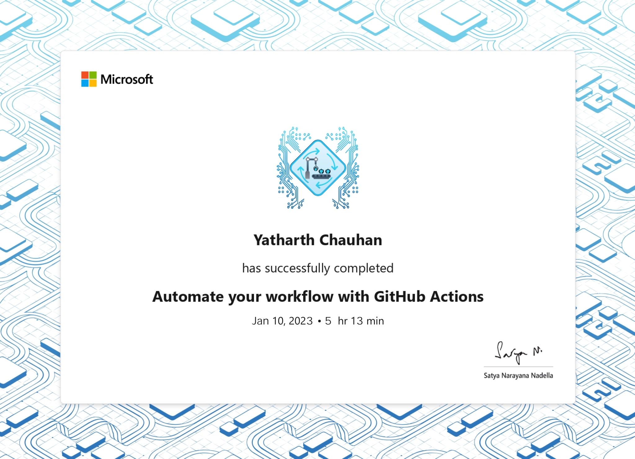 Automate your workflow
                                                                            with GitHub Actions
                                                                            (Microsoft)